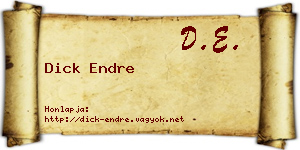 Dick Endre névjegykártya